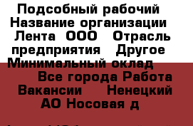Подсобный рабочий › Название организации ­ Лента, ООО › Отрасль предприятия ­ Другое › Минимальный оклад ­ 22 500 - Все города Работа » Вакансии   . Ненецкий АО,Носовая д.
